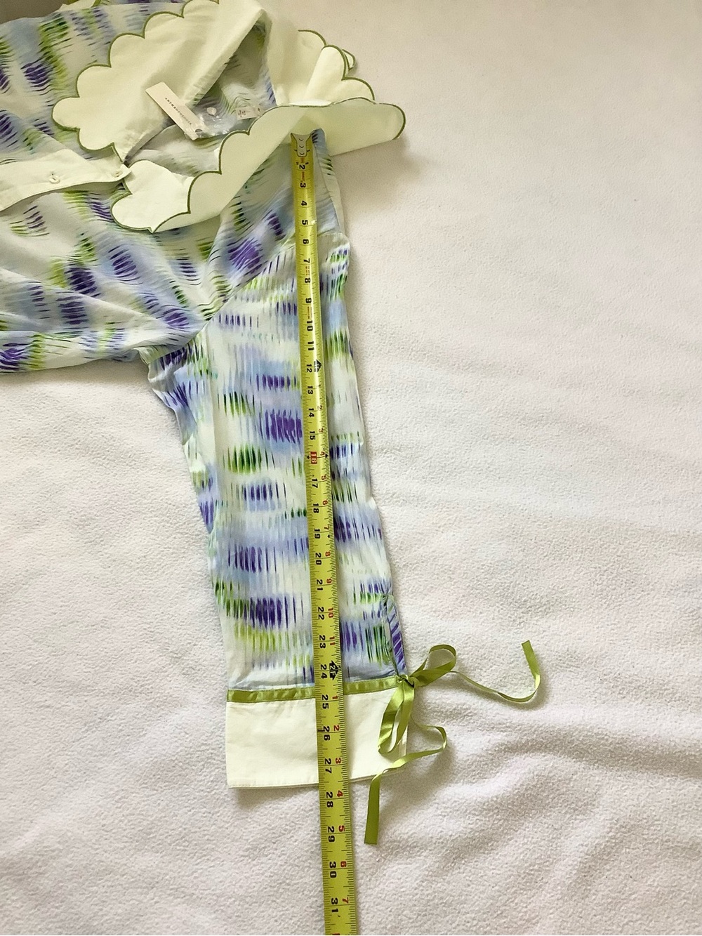 Anthropologie LyreBird Scalloped Collar Buttondown Shirt , Women’s Sz. L, NEW - Picture 10 of 14